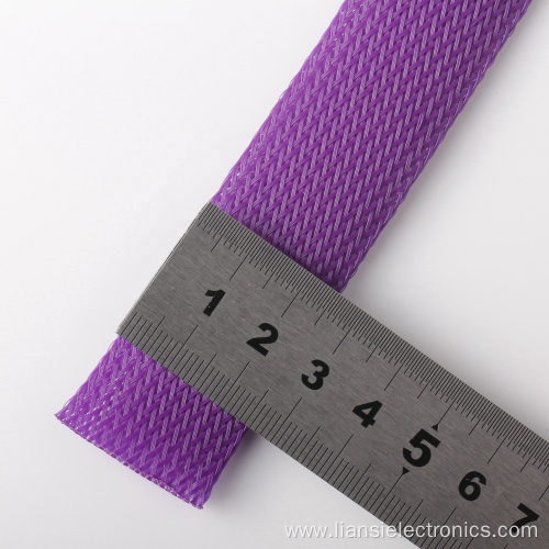 Purple pet braided sleeving for cable